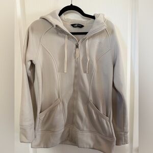 The North Face Fleece Lined Cream Zip-Up Hooded Jacket. Size M